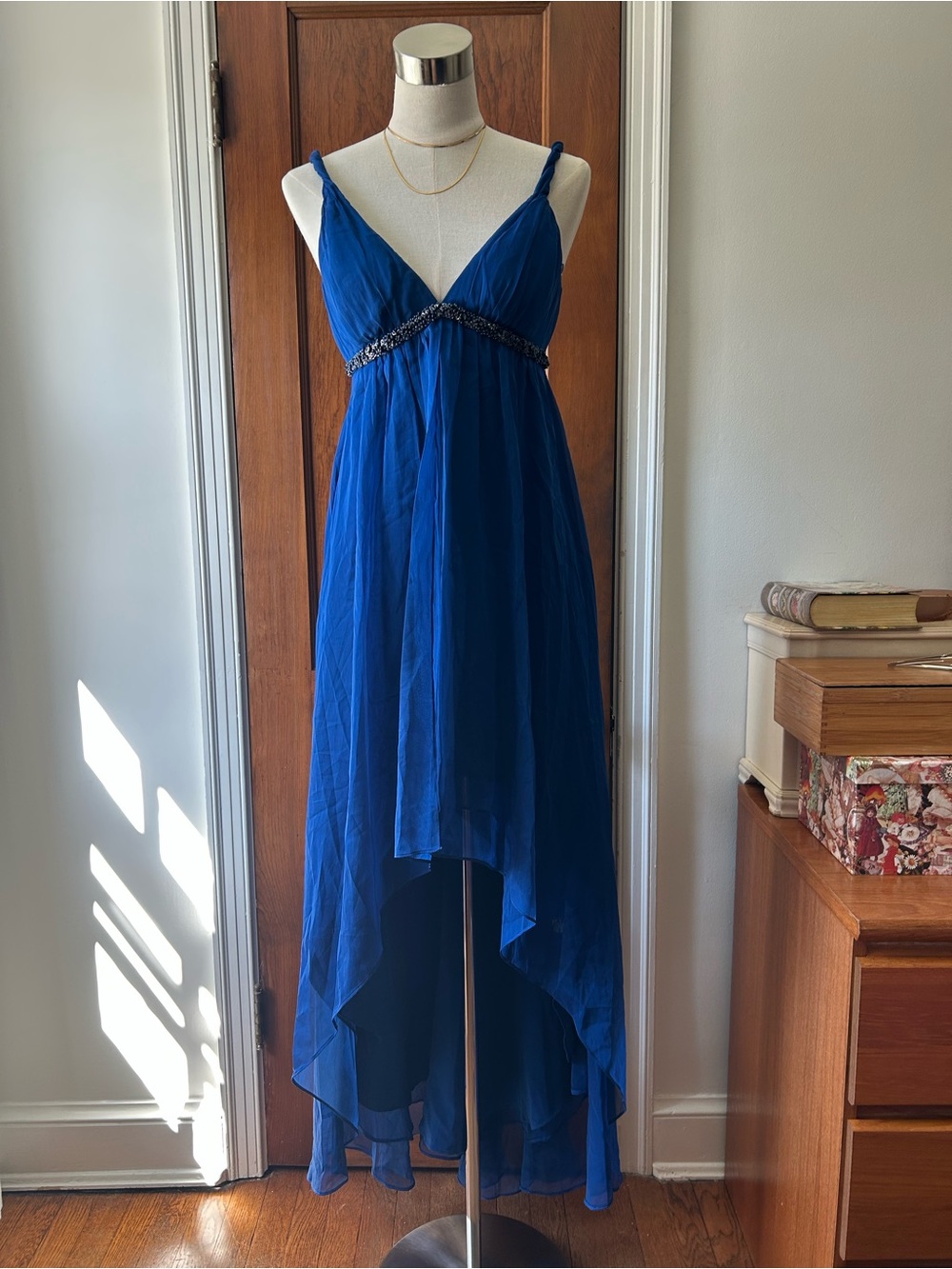 Vintage Y2K Adrianna Papell Sapphire Blue Evening Dress